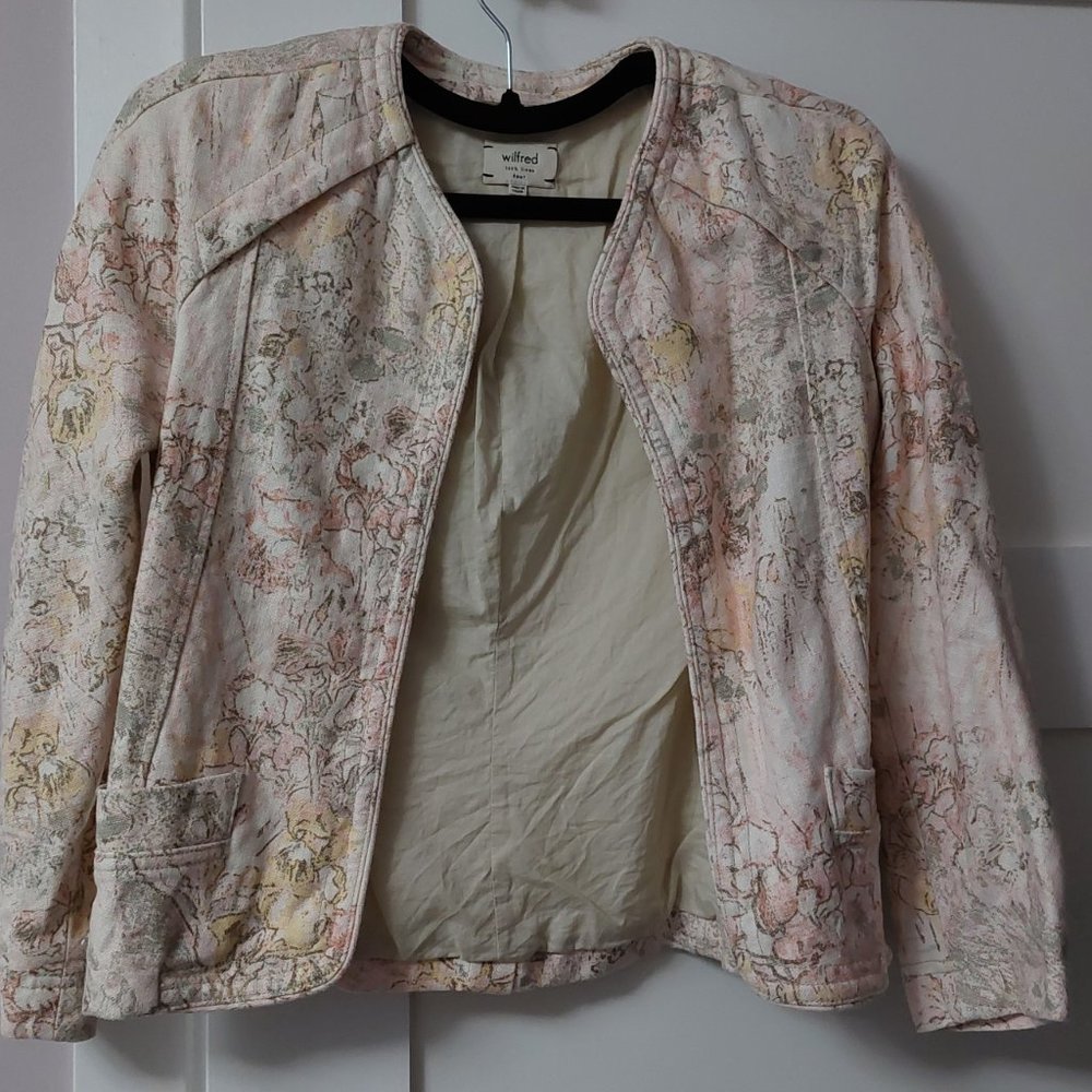 Wilfred Linen Pastel Floral Cropped Blazer Jacket (Festin)